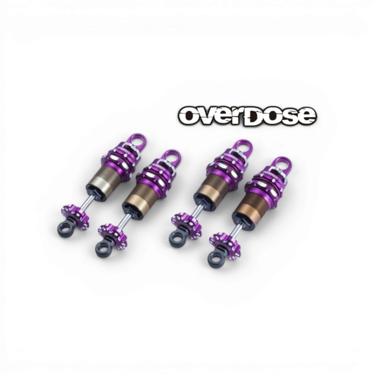 Ensemble d'amortisseurs haute qualité Spec V4 pour pièces détachées, conçu par Overdose, visible dans l'image.