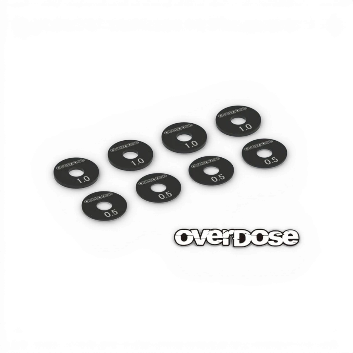 Set de cales de roue en aluminium Overdose, épaisseur 0,5-1,0 mm, pour pièces détachées de véhicule.