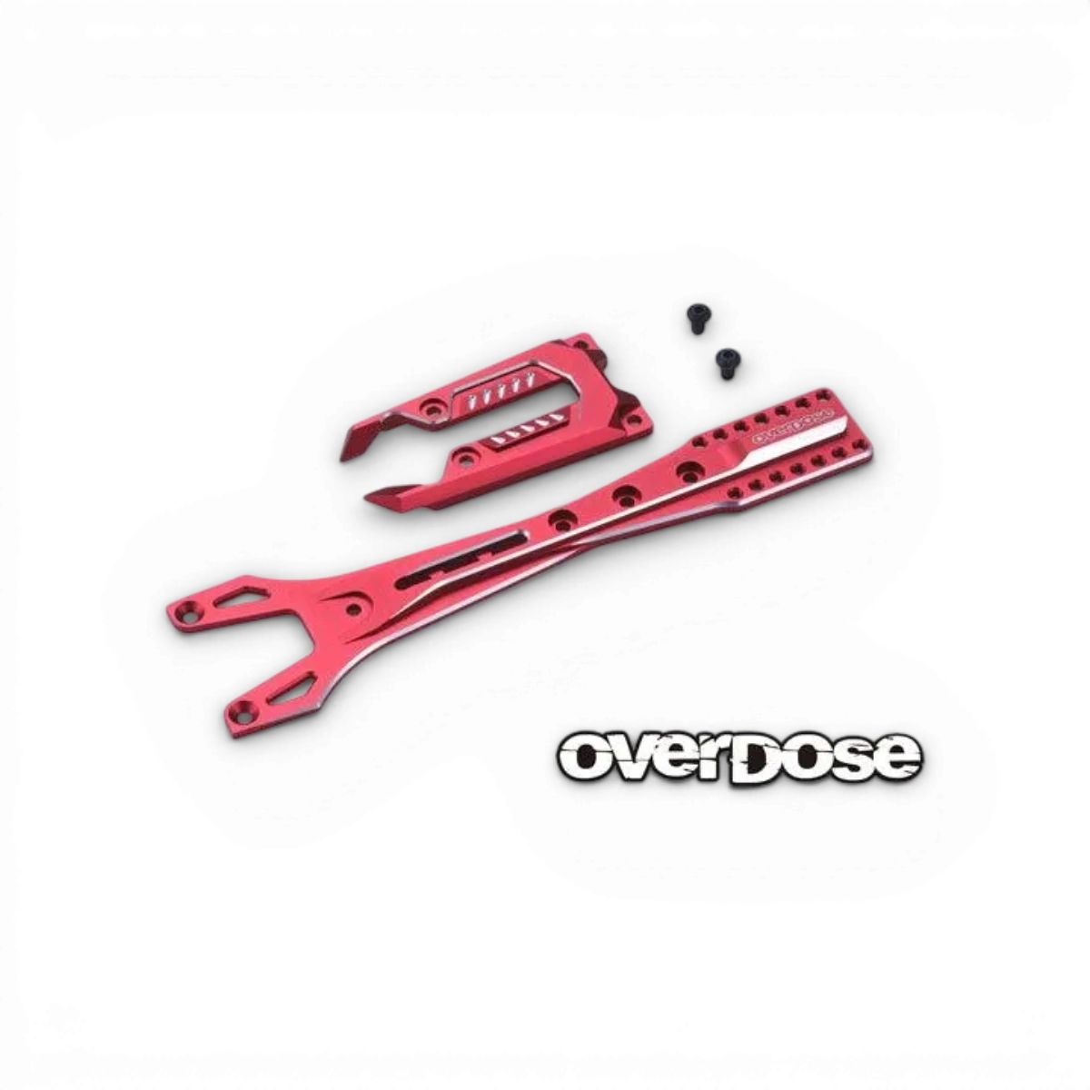 Ensemble de platine supérieure en aluminium pour pièces détachées Overdose, avec détails de la structure métallique.