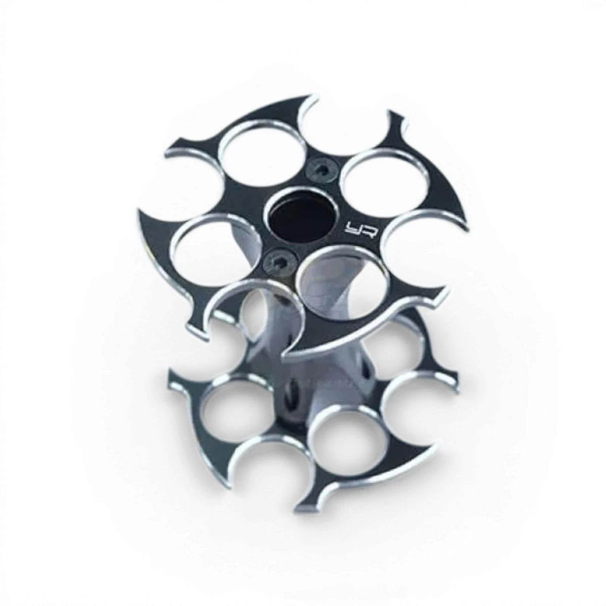 Support d'amortisseurs Yeah Racing en plastique noir pour stabiliser les amortisseurs de modèle réduit.