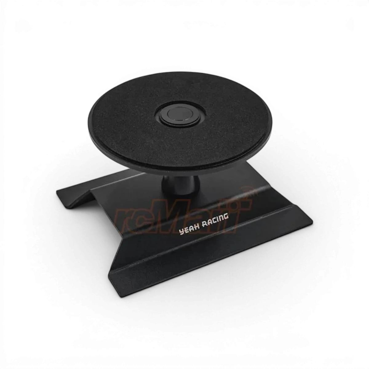 Support tournant Yeah Racing en plastique noir pour accessoires de modélisme ou de radiocommande, avec plateau rotatif.