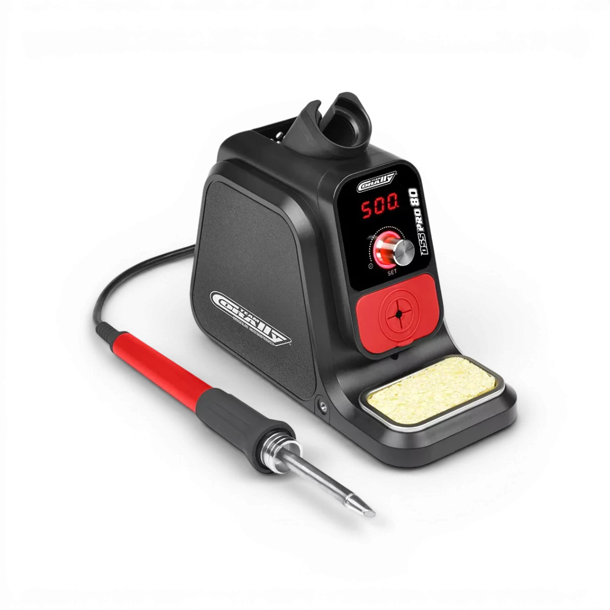 Station de soudage digitale Corally DSS PRO 80W avec écran numérique et outils de soudure professionnels.