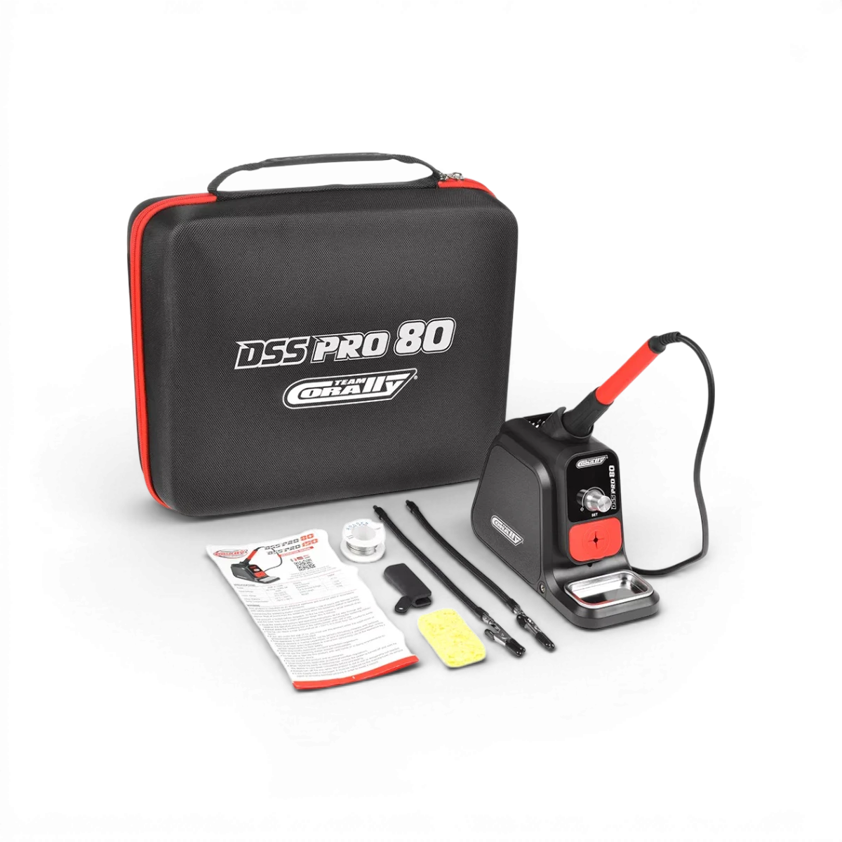 Station de soudage digitale Corally DSS PRO 80W avec écran et contrôles, vue de face, pour travaux précis.
