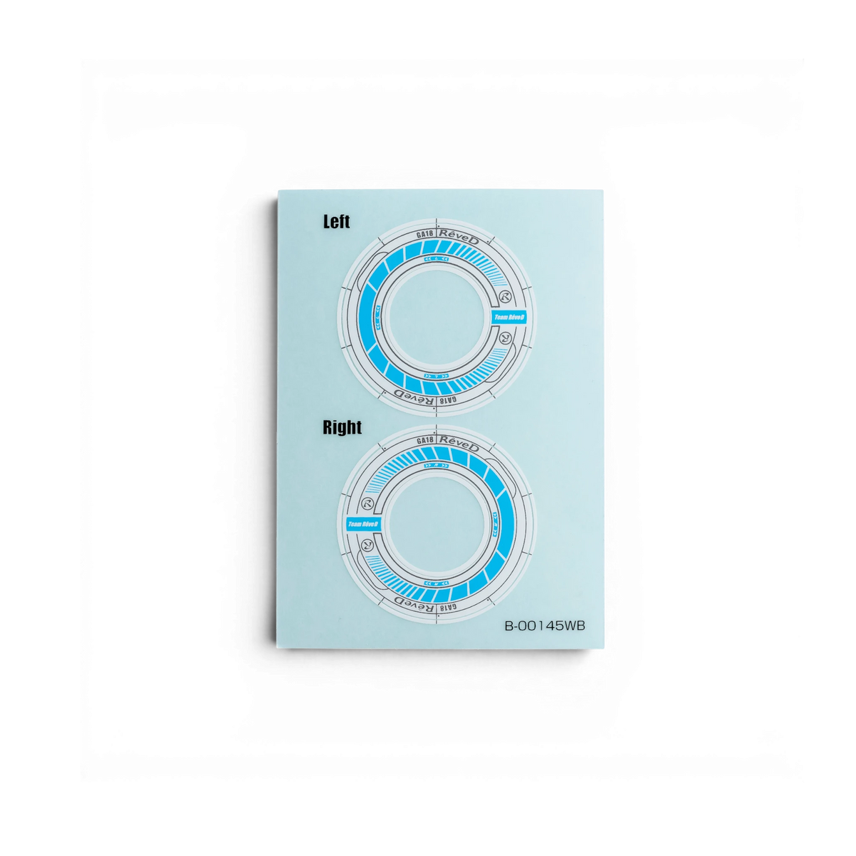 Autocollants pour jantes RW-GA18 de Team Reve D, motifs graphiques noirs et blancs pour personnaliser les roues.