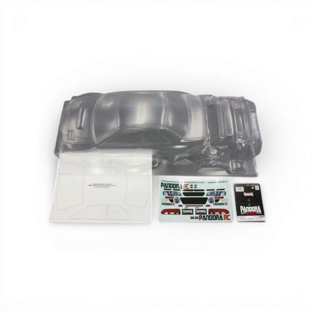 Modèle de carrosserie Subaru Impreza 22B STI Pandora RC, voiture miniature détaillée, peinture bleue avec décoration blanche.