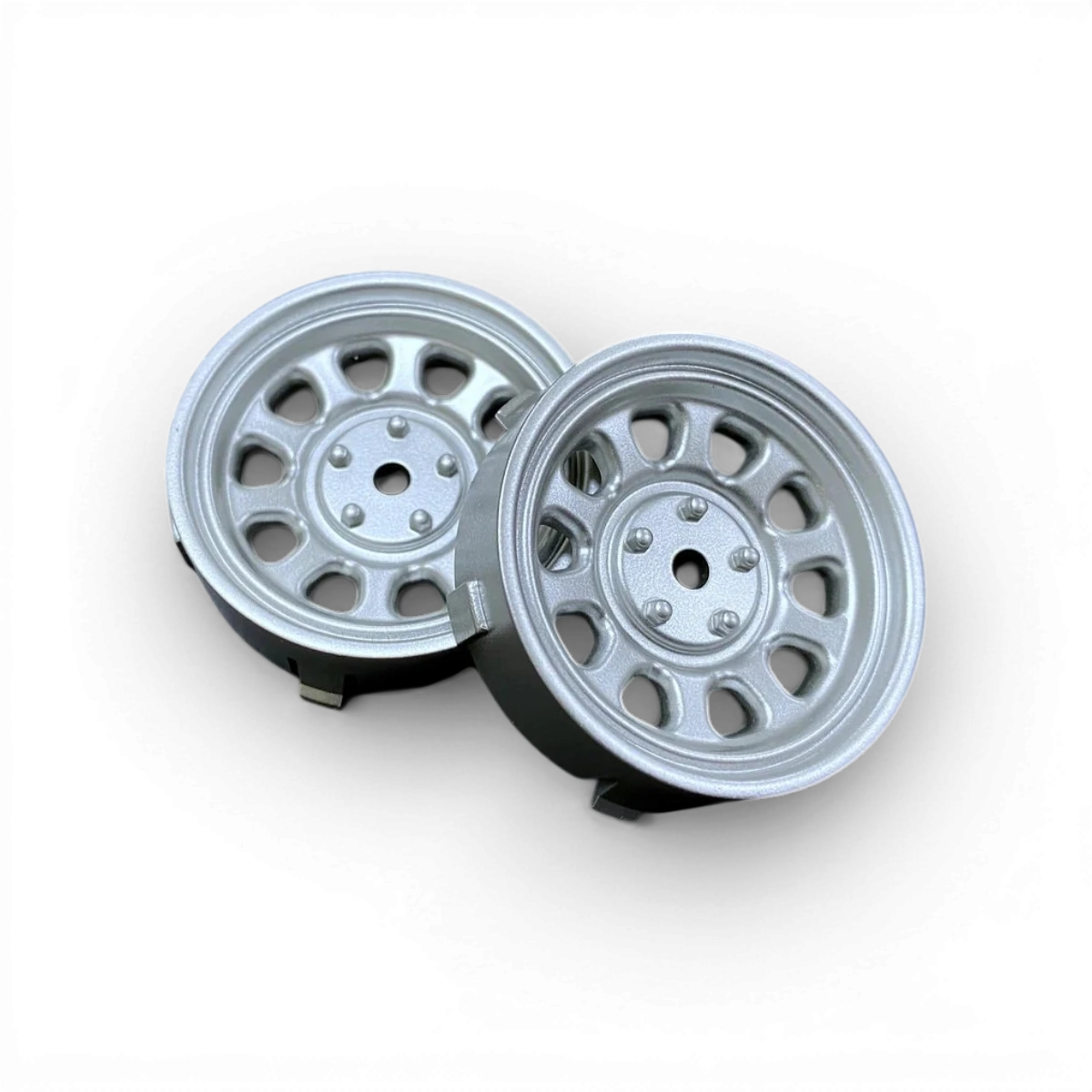 Centre de roue Tetsujin Super RIM Sunflower gris, pièce de roue robuste avec finition grise, adaptée aux véhicules.