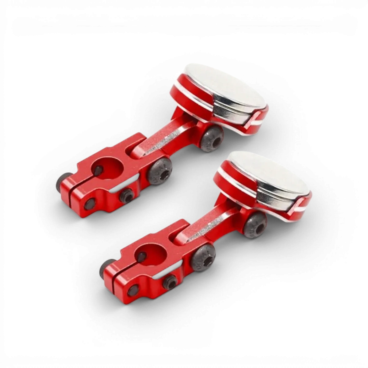 Support de carrosserie aimanté en aluminium rouge de Yeah Racing, fixation solide pour modèles réduits.