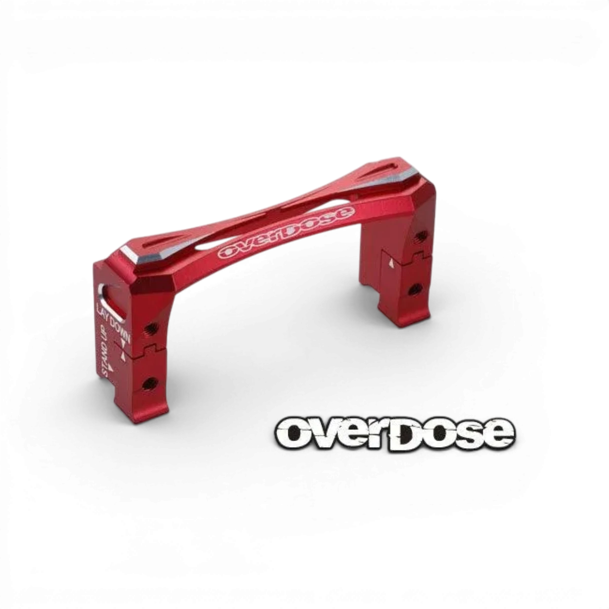 Support de servo double sens en aluminium pour pièces détachées Overdose, visible avec fixation solide.