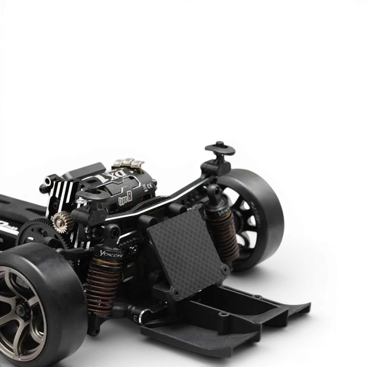 Support de variateur YD2 Series pour RC, pièce détachée Team Yokomo, en plastique noir avec fixation métallique.