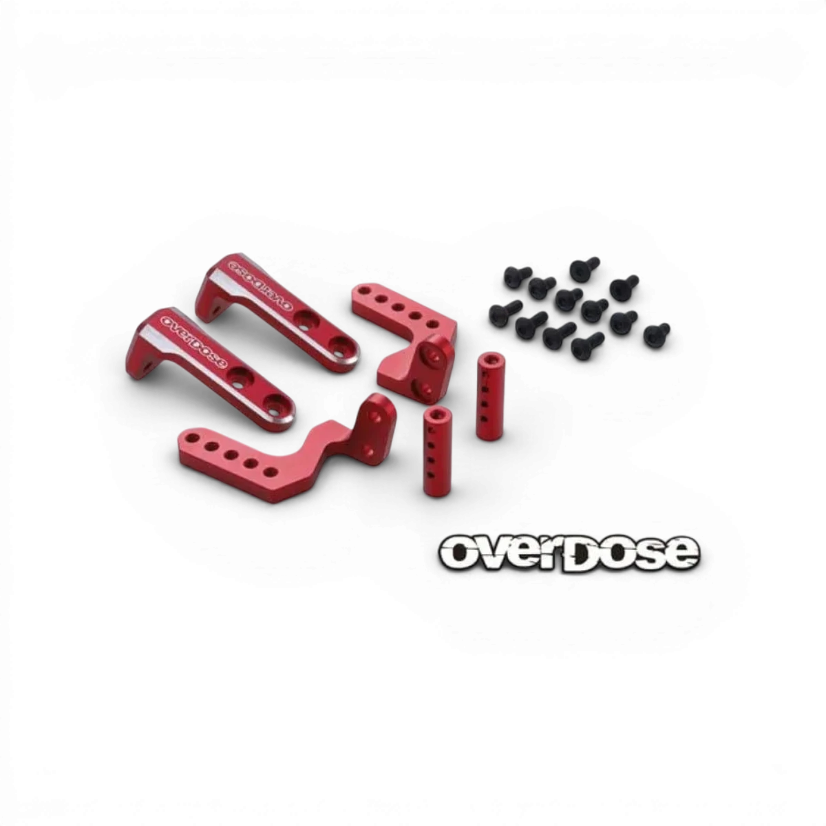 Support de carrosserie arrière en aluminium pour GALM, pièce détachée rouge de la marque Overdose, visible sur l'image.
