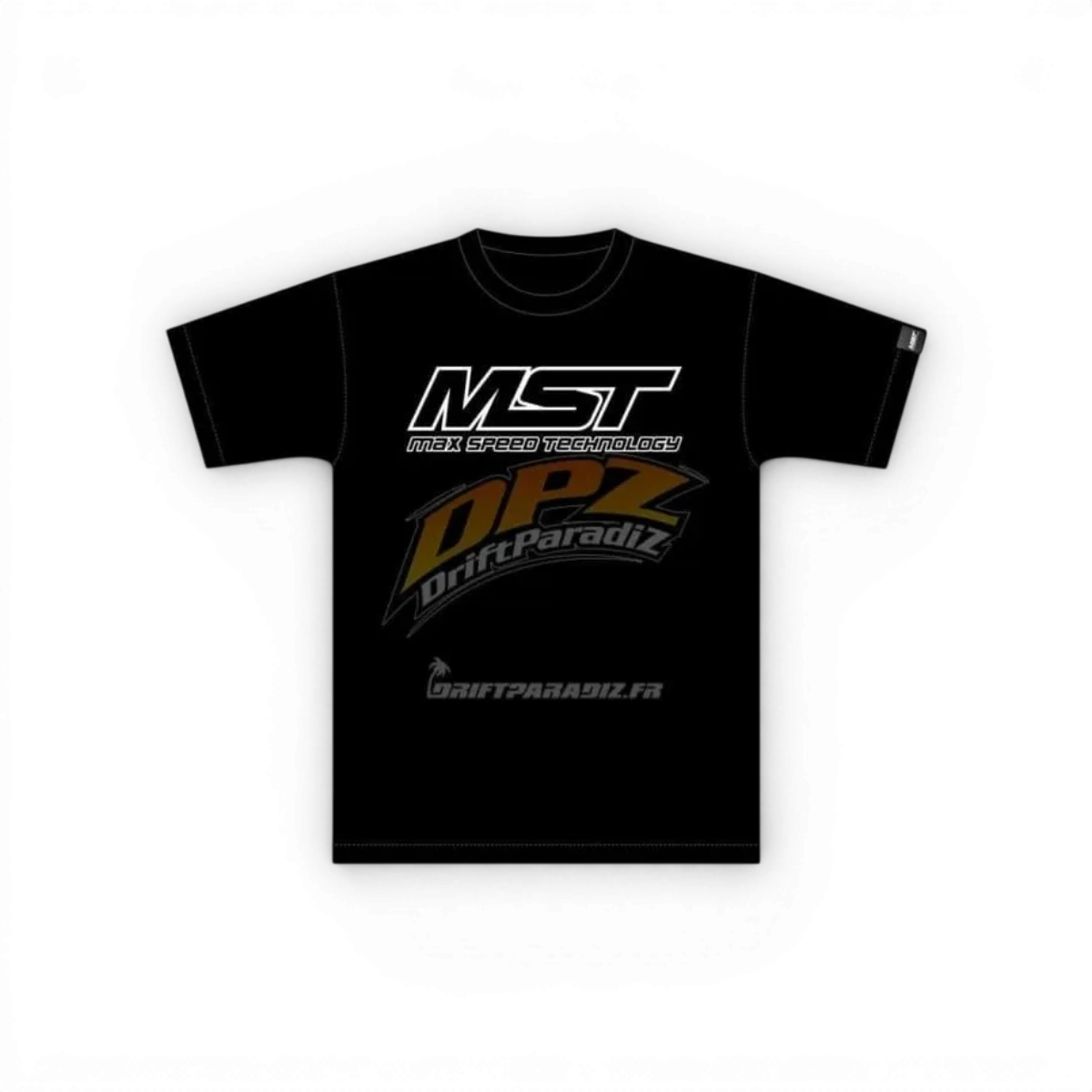 T-shirt édition KMW Max Speed Technology en taille 3XL, en coton noir avec logo blanc, porté sur mannequin.