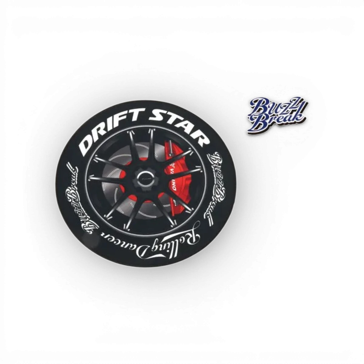 Tapis Drift Star Noir Overdose, accessoire décoratif avec motif étoile noire, en tissu doux et moderne.