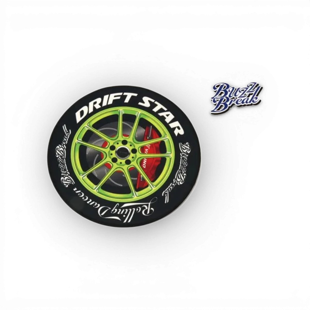 Tapis Drift star vert citron Overdose, accessoire décoratif avec motif étoile, en tissu coloré et doux pour la maison.