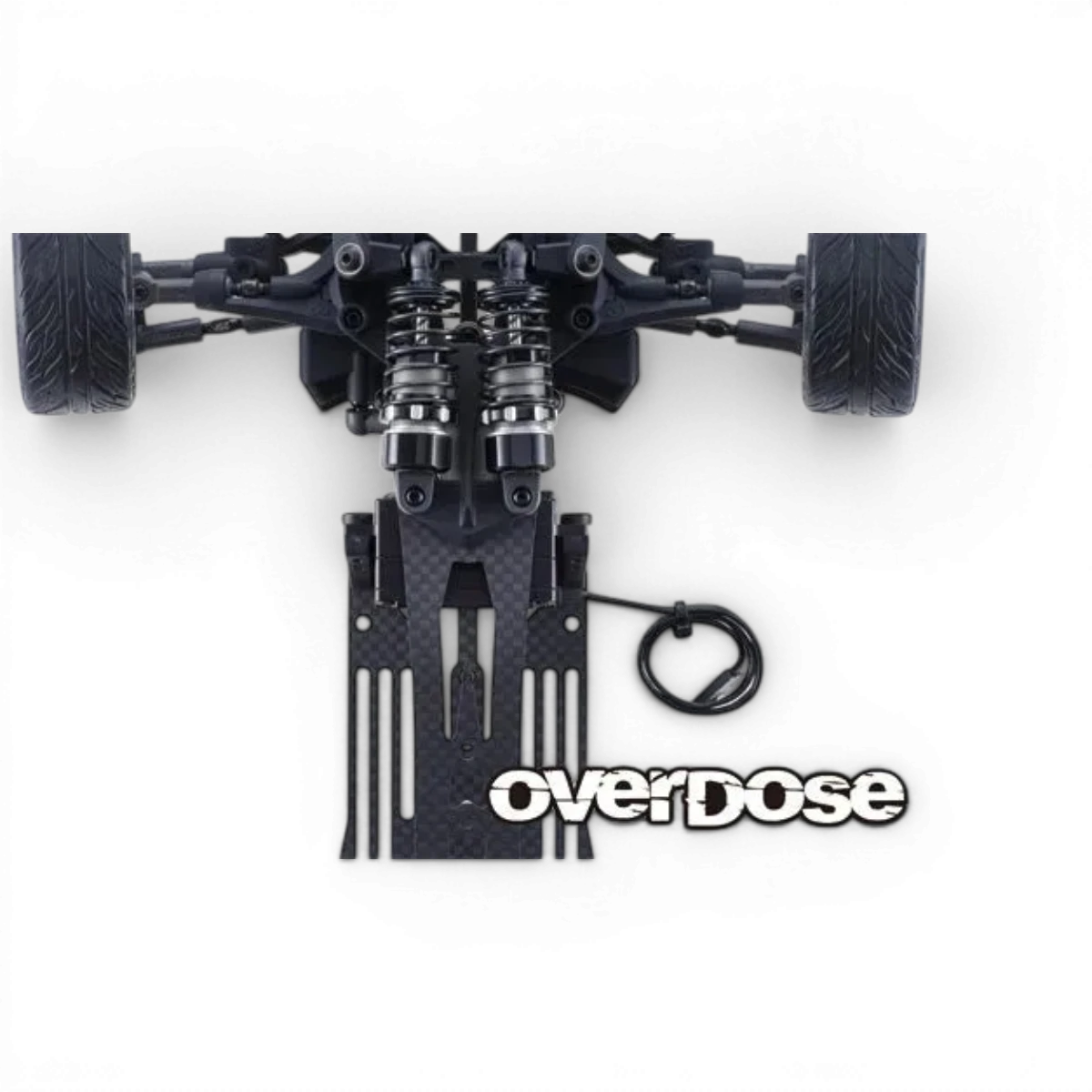 Pièce détachée TC Flex Transrange platine inférieure Overdose pour réparation de drone, en métal avec composants électroniques visibles.
