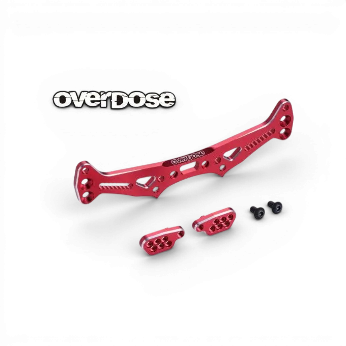 Pièce détachée : tour amortisseur ES en aluminium de marque Overdose, conçu pour améliorer la suspension.
