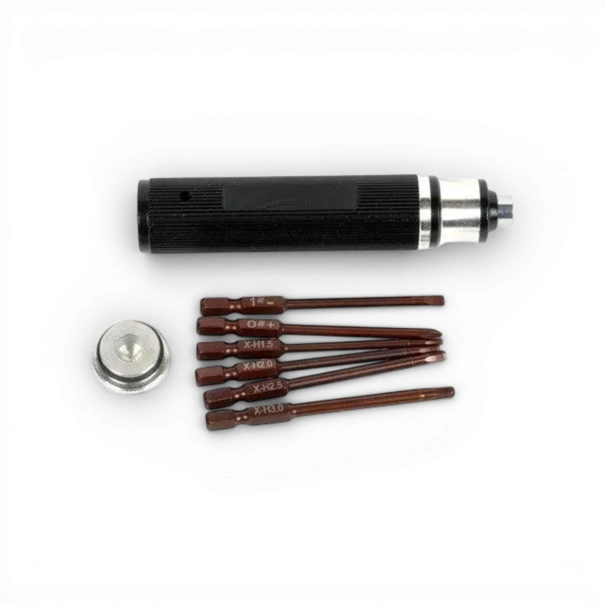 Set de 7 tournevis universels T2M, outils d'accessoires pour bricolage avec manches ergonomiques et lames variées.