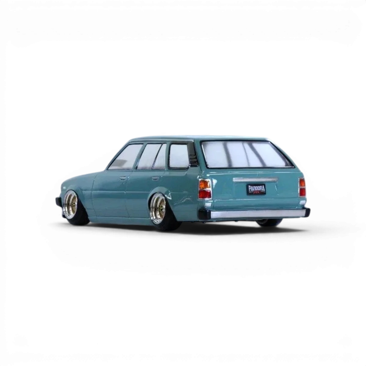 Carrosserie de voiture Toyota Corolla Van KE70 de Pandora RC, en plastique, vue de face avec détails de la carrosserie.