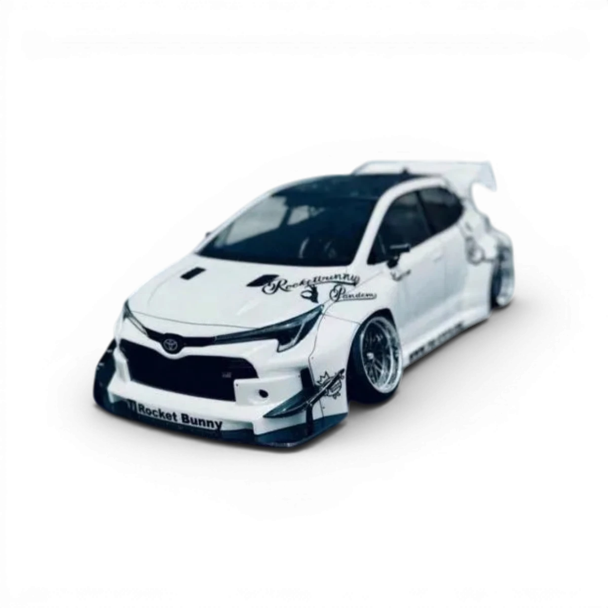Carrosserie Toyota GR Corolla Pandem Addiction RC Design, design détaillé pour modèle réduit de voiture.