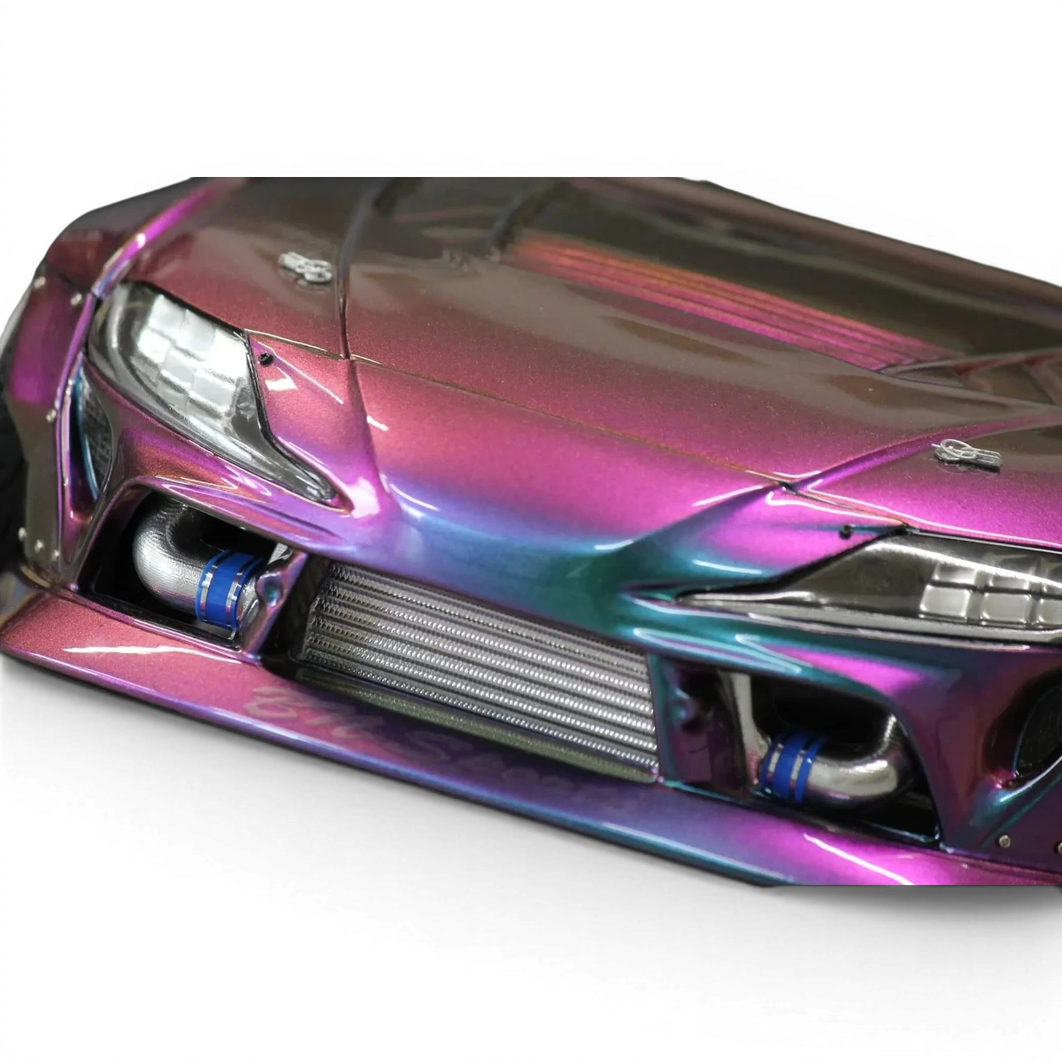 Carrosserie Toyota GR Supra A90 BLS de Pandora RC, modèle BN-Sports, vue détaillée de la carrosserie en plastique.