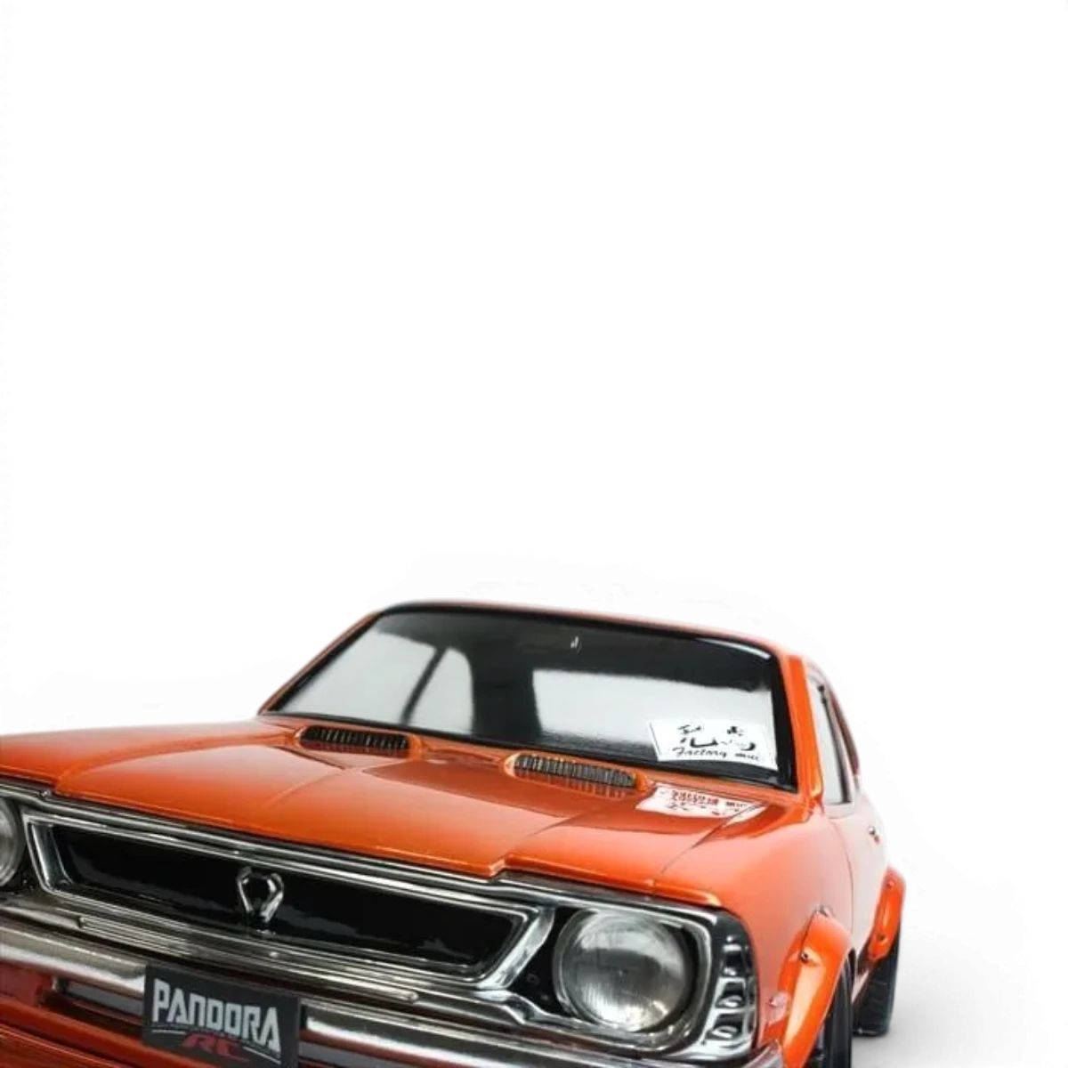Carrosserie Toyota Levin TE27 Pandora RC, maquette de voiture miniature détaillée, vue de côté avec finitions précises.