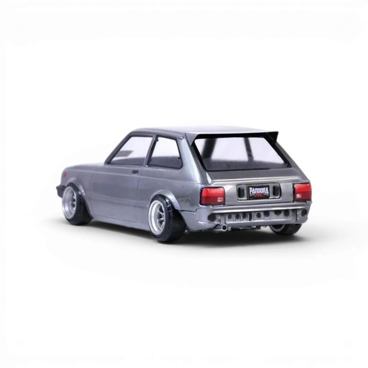 Modèle de carrosserie Toyota Starlet KP61 tardif de Pandora RC, vue détaillée de la carrosserie de voiture miniature.