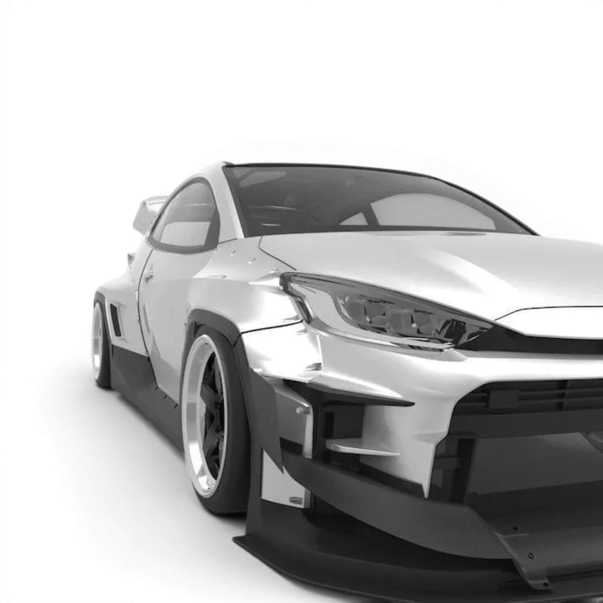 Carrosserie pour Toyota Yaris PANDEM GXPA16, marque Addiction RC Design, vue de face avec détails de la finition.