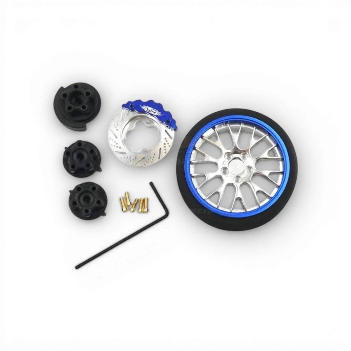 Pièce de voiture Type A Bleu de la marque Yeah Racing, vue en gros plan avec détails de la finition.