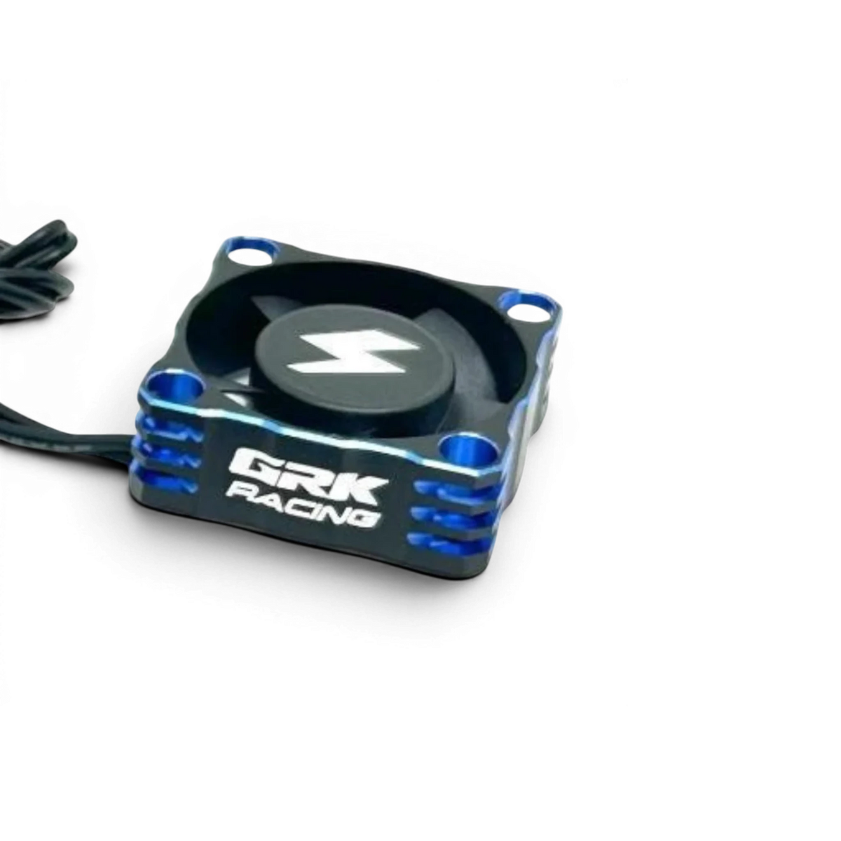 Ventilateur en aluminium GRK RACING 30 mm de la marque SHIBATA, vue en gros plan avec pales et cadre métalliques.