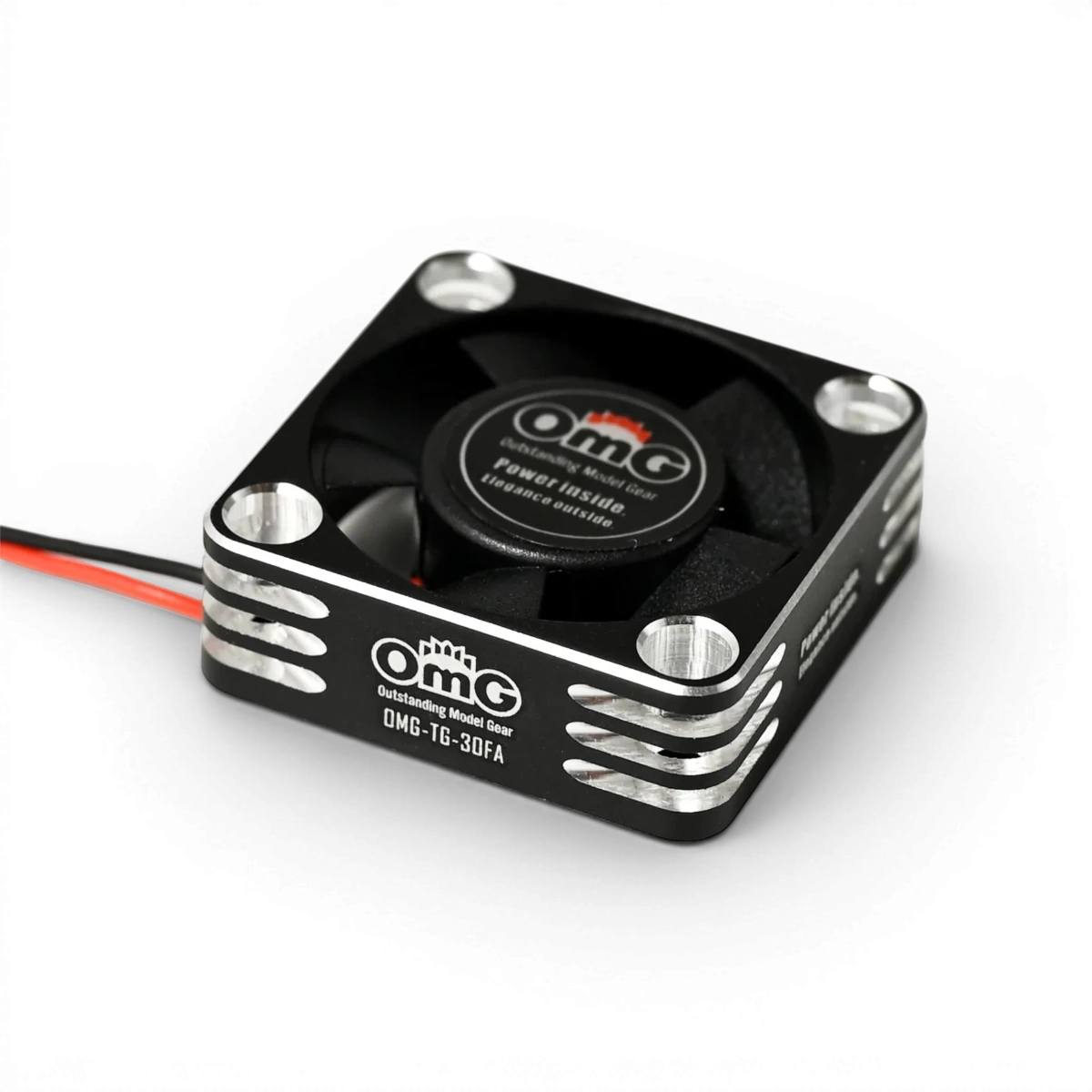 Ventilateur pour ESC 30mm noir et gris de la marque OMG, conçu pour refroidir l'électronique et améliorer la performance.