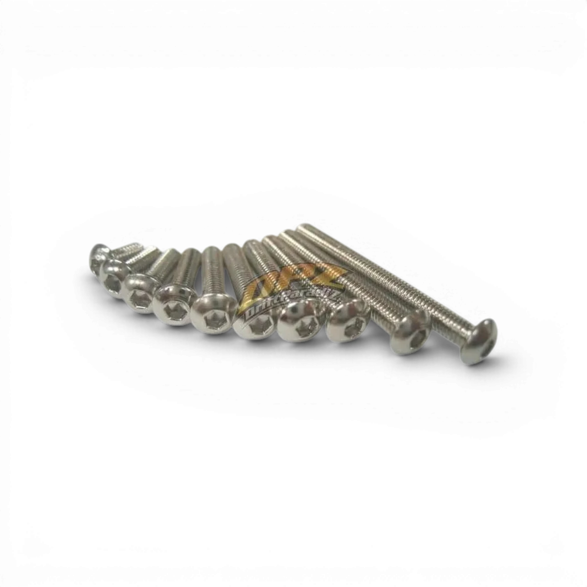 Vis tête ronde chromée Mikuni Factory 3x16, pièce détachée résistante pour carburateurs et équipements mécaniques.