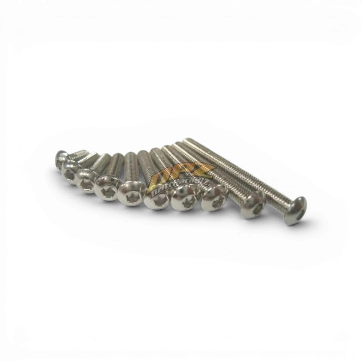 Vis tête ronde chromée Mikuni Factory 3x25, pièce détachée en métal pour équipement mécanique.