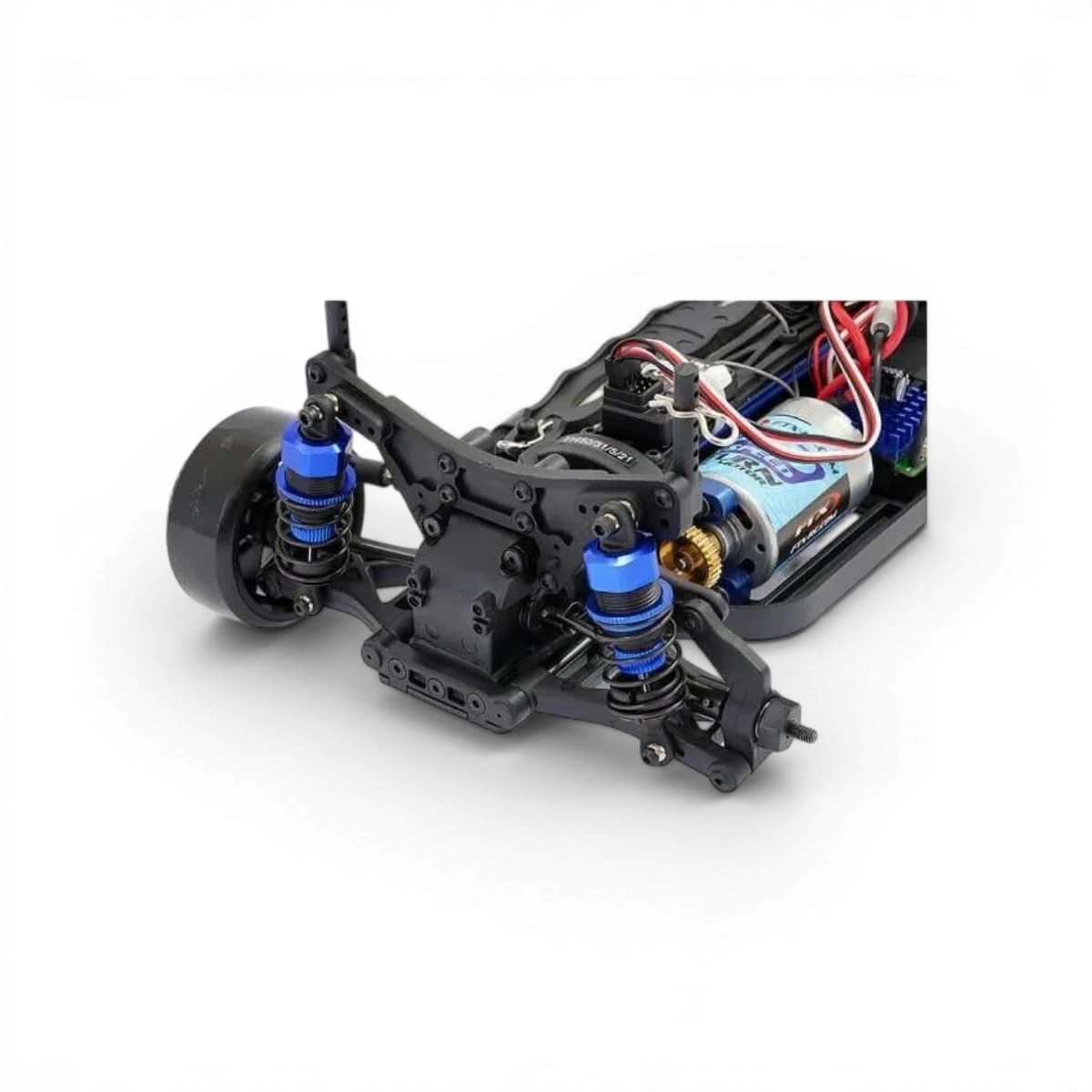 Voiture Banzai FTX 1/10 drift 4x4 rouge, modèle télécommandé pour course de drift, vue de face avec détails de la carrosserie.