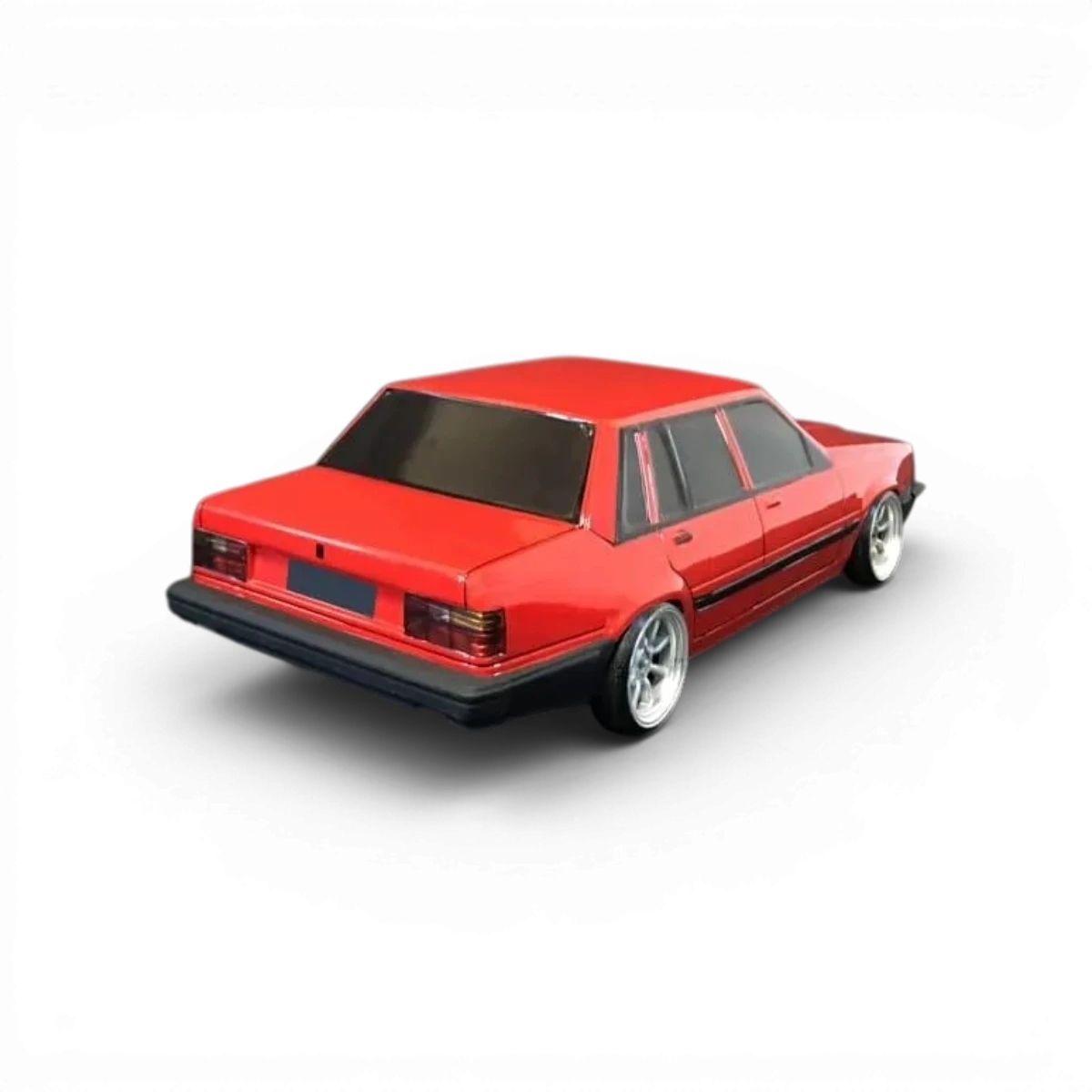 Carrosserie Volvo 740 de Aplastics RC, reproduction détaillée pour modèle réduit, vue de face avec détails de la carrosserie.